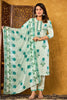 Teal Floral Printed Straight Suit Set