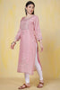Pink Cotton Silk Printed Kurti
