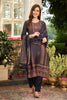 Navy Muslin Printed Straight Suit