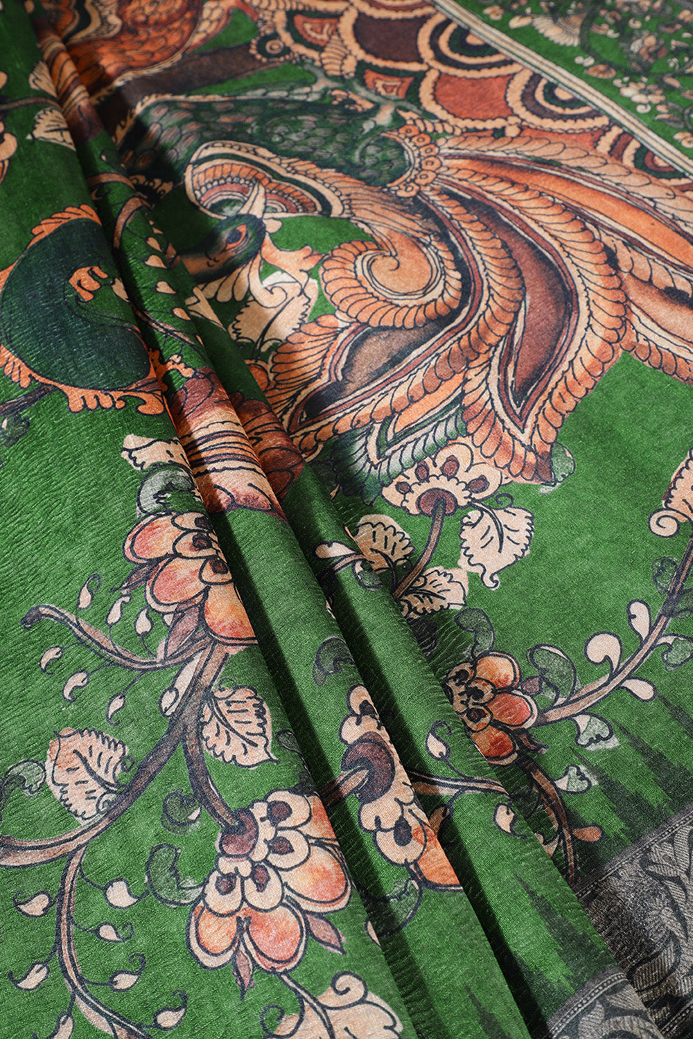 Green Tussar Silk Digital-Inspired Printed Saree