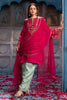 Cherry Red Sequins And Zari Embroidered Silk Suit Set