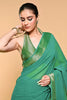 Teal Green Color Georgette Woven Saree