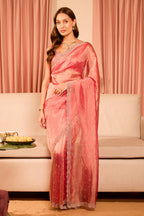 Dusty Pink Tissue Swaroski Work Saree