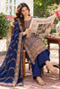 Navy Floral Embroidered Georgette Unstitched Suit Material