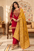 Rani Silk Embroidered Unstitched Suit Material With Banarsi Dupatta