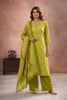 Green Cotton Woven Straight Suit