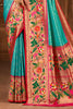 Turquoise Color Paithani Woven Silk Saree