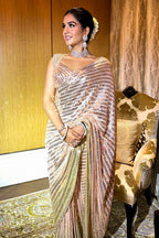 Dusty Pink Color Sequins Embroidered Georgette Saree