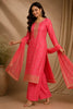 Peach Woven And Embroidered Silk Suit