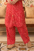 Red Crepe Silk Leheria Printed Kurta Set