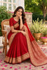 Maroon Cotton Silk Woven Saree