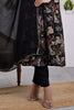 Black Floral Printed Neck-Embroidered Muslin Anarkali Suit