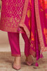 Dark Hot Pink Silk Zari Woven & Embroidered Suit