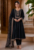 Black Crepe Silk Zari and Sequins Embroidered Anarkali Suit