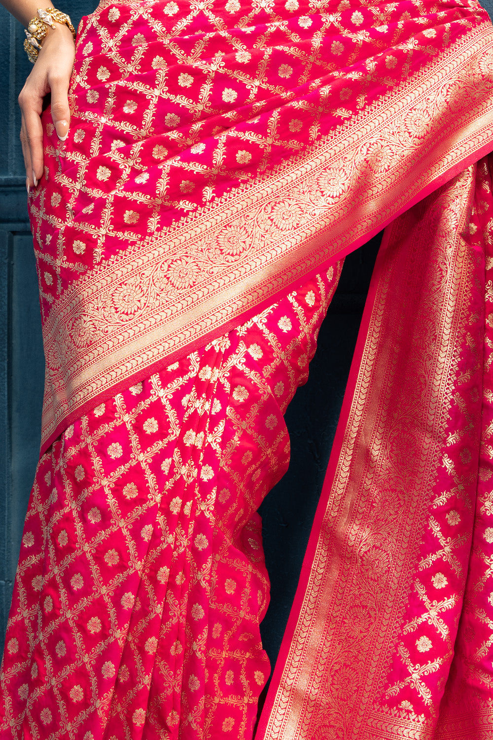 Rani Zari Woven Fuji Silk Saree