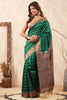 Green Color Tussar Silk Woven Saree
