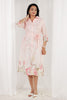 Light Peach Color Cotton Floral Printed Peonies Dress