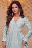 Sea Green Crepe Silk Resham Embroidered Anarkali Suit