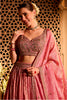 Pink Tissue Silk Embroidered Lehanga