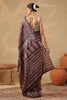 Brown Tussar Silk Printed Saree
