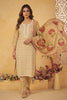 Beige Chanderi Resham And Sequins Embroidered Suit