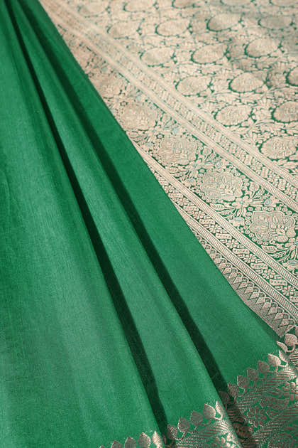 Solid Colour Silk Woven Sarees
