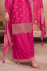 Hot Pink Silk Embroidered Suit With Palazzo