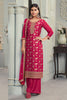 Magenta Color Georgette Zari Woven and Embroidered Unstitched Suit Material