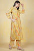 Yellow Cotton Printed Long Kurta Set