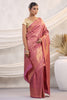 Dusty Pink Color Silk Zari Woven Saree