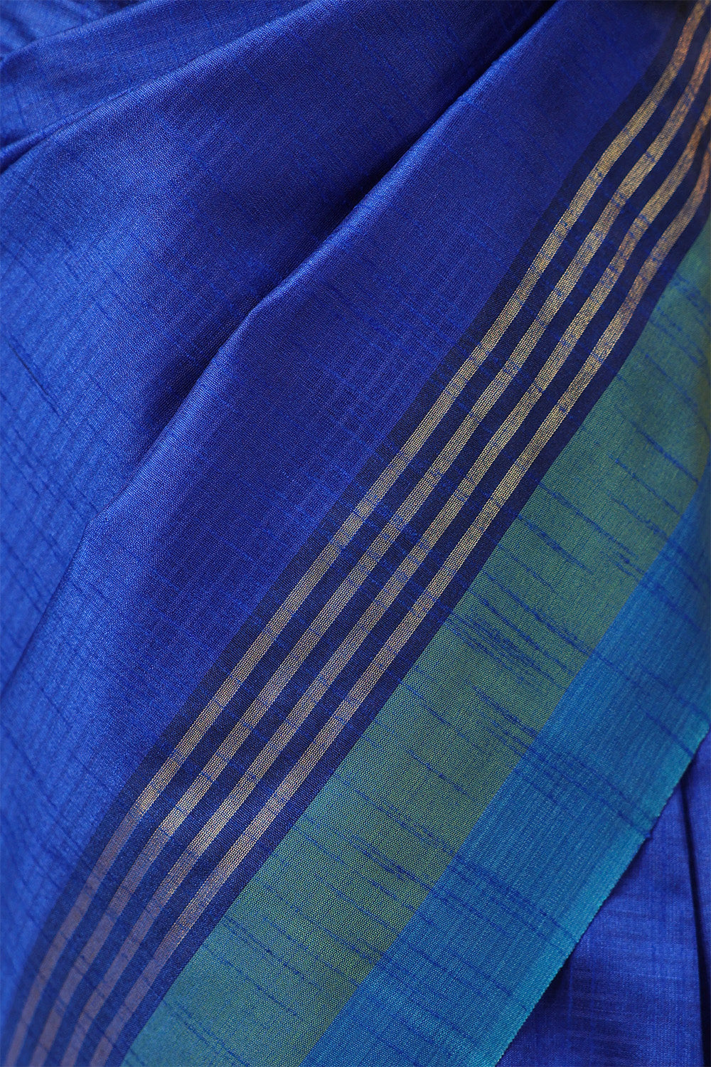 Blue Organza Woven Saree