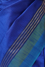 Blue Organza Woven Saree