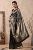 Black Color Woven Silk Saree