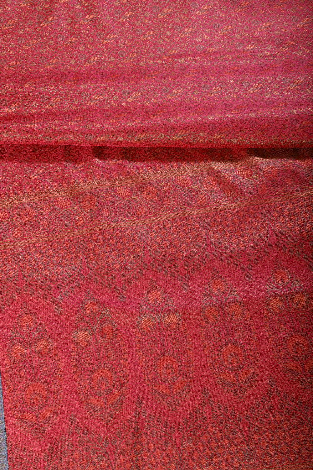 Red Color Cotton Silk Resham & Zari Woven Saree