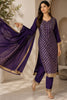 Purple Georgette Zari Woven Suit