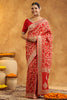 Red Color Khhadi Georgette Woven Saree