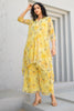 Yellow Chinone Floral Printed Kurta with Palazzo