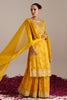 Mustard Color Silk Zari & Mirror Embroidered Suit With Palazzo