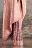 Dusty Pink Katan Silk Banarasi Woven Saree