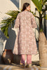 Pink Floral Printed Cotton Long Kurta Set