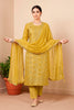 Mustard Silk Woven Unstitched Suit Fabric