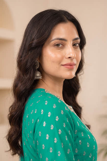 Sea Green Silk Zari Woven And Neck-Embroidered Unstitched Suit Material