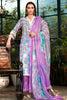 Turquoise and Violet Color Cotton Printed Unstitched Suit Material