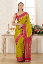 Sage Green Woven Chanderi Silk Saree
