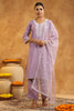 Light Lavender Color Cotton Neck Embroidered Unstitched Suit Fabric