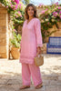 Pink Cotton Resham Embroidered And Lace Work Kurta Set