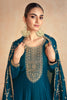 Royal Blue Color Silk Embroidered Anarkali Suit