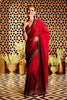 Red Crepe Floral Woven And Embroidered Saree