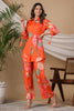 Orange Color Muslin Printed Co-Ord Set