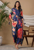 Navy Blue Color Muslin Printed Co-Ord Set